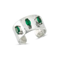 Troya Ring-Green Marquise