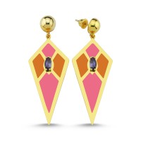 Audrey Earrings (Pink&Orange)