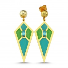 Audrey Earrings (Mint Green&Turquoise)