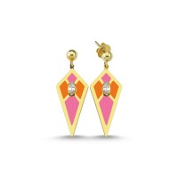 Audrey Mini Earrings (Orange&Pink)