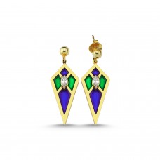 Audrey Mini Earrings (Blue&Green)