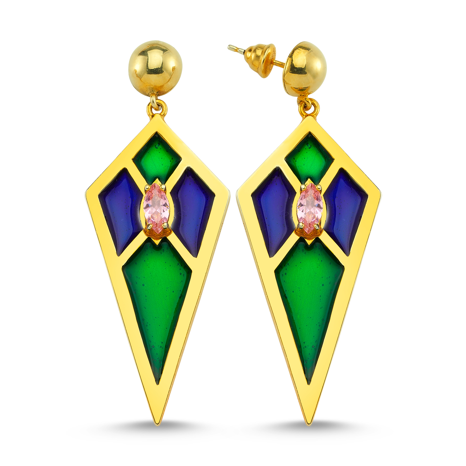 Audrey Earrings Blue & Green