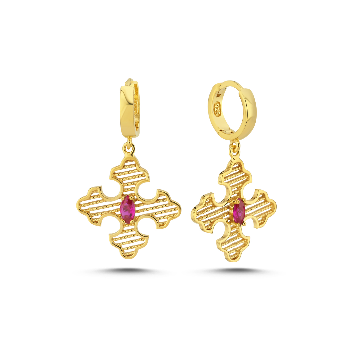 Linda Earrings  Dark Pink